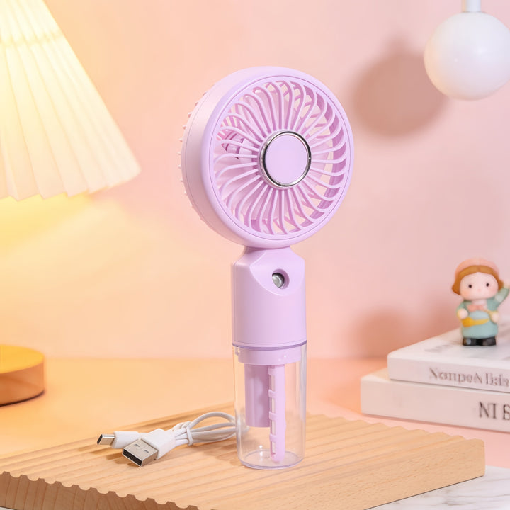 Ladies portable mini fan with integrated spray function Bowlift