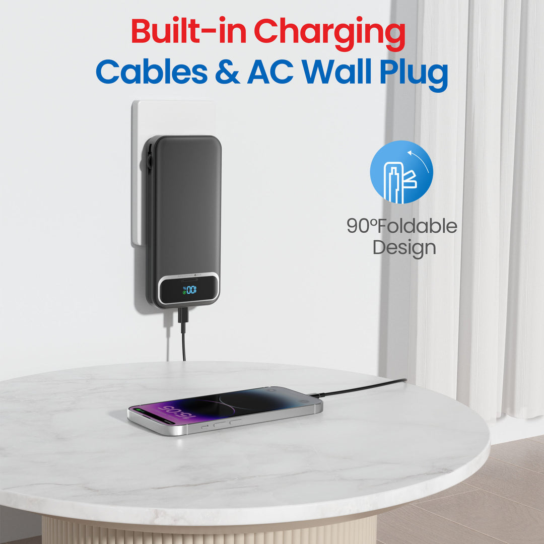 Powerbank with Integrated Charger and Lcd Display Bowlift
