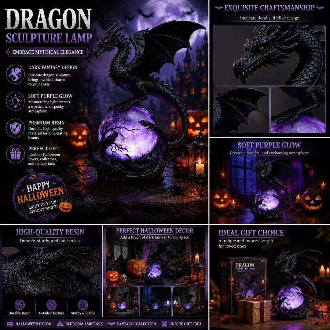 Dragon-Themed Decorative Table Lamp Bowlift