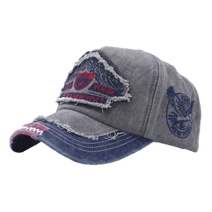 Men's Distressed Denim Cap Bowlift