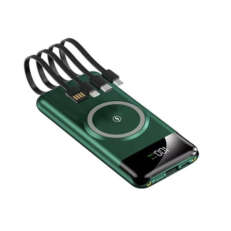 Portable power bank with wireless charging function and multifunction cable Bowlift