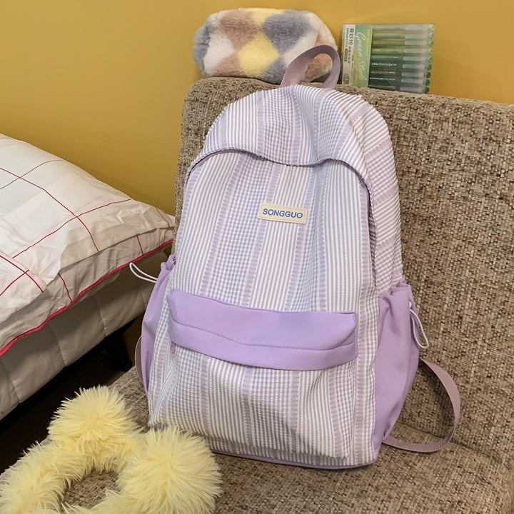Stylish Striped Design Backpack Bowlift