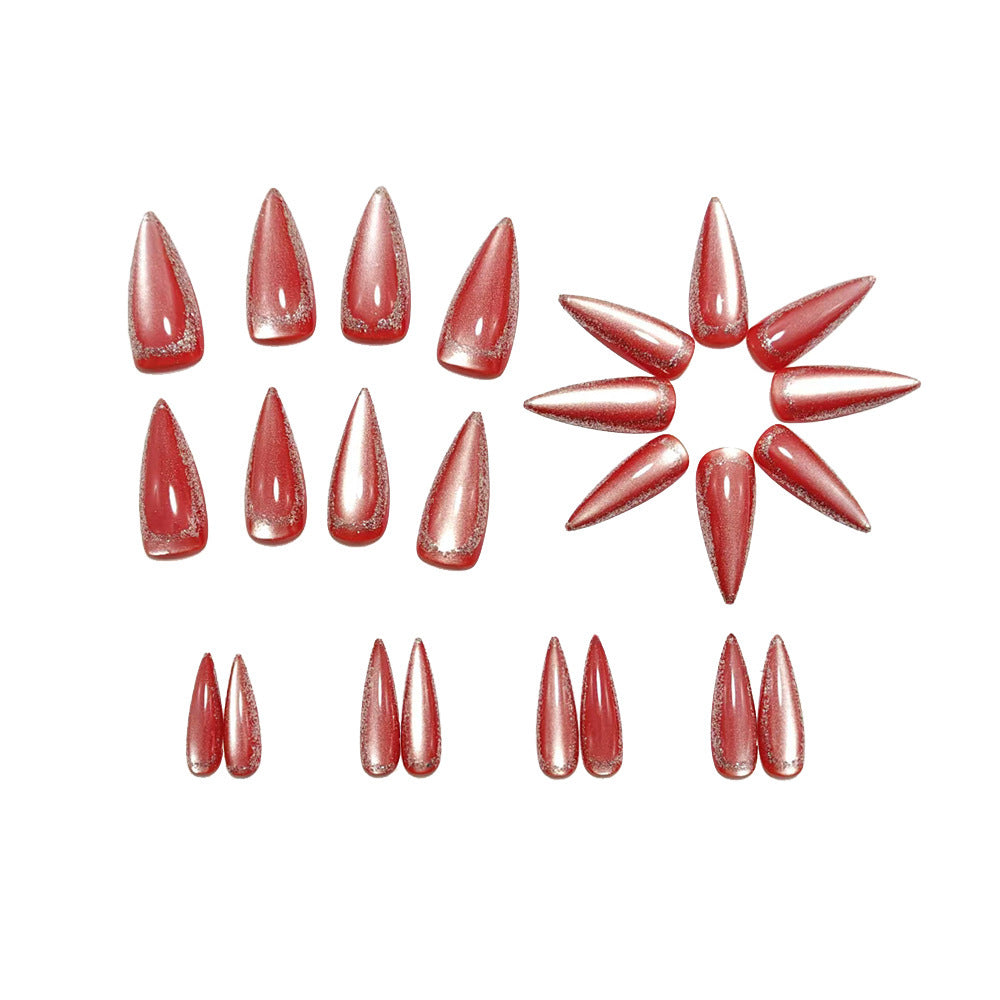 Artificial nails with glittering tip decoration Bowlift