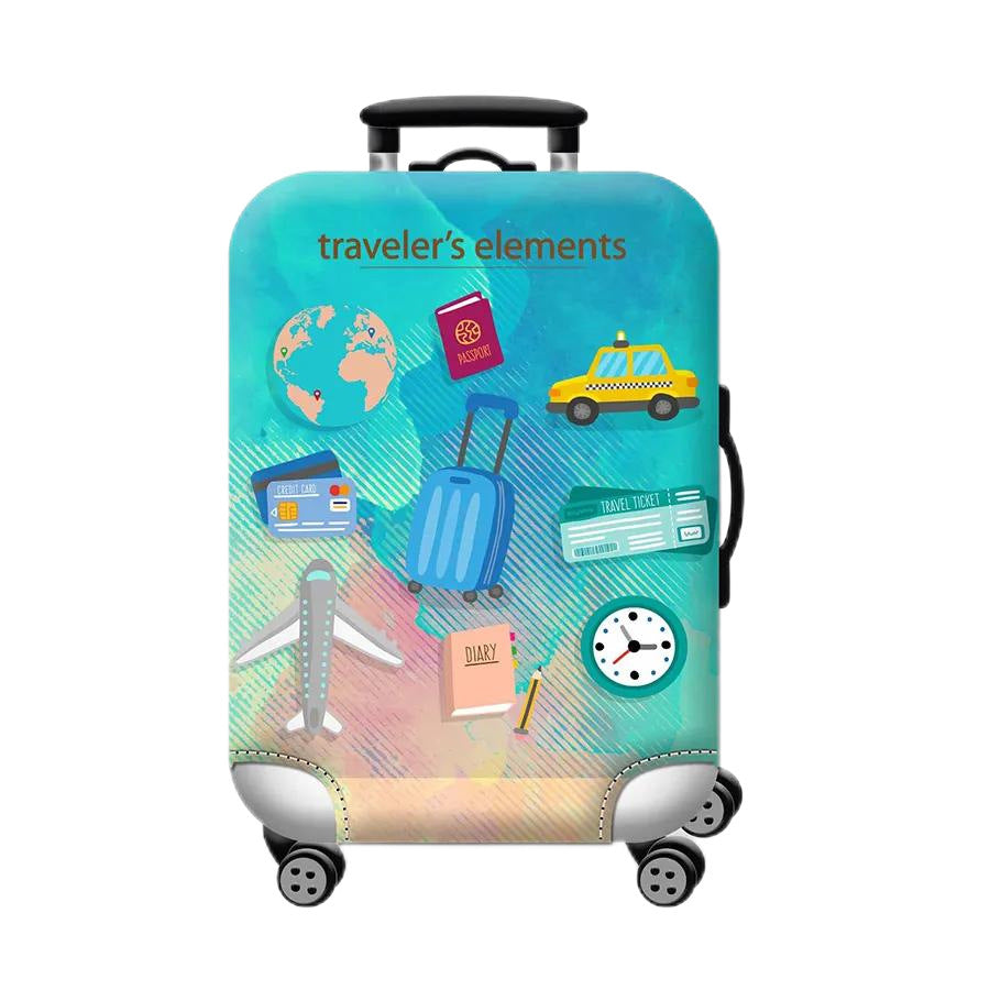 Women Hard Shell Suitcase with Trendy Surf and Palm Design Bowlift
