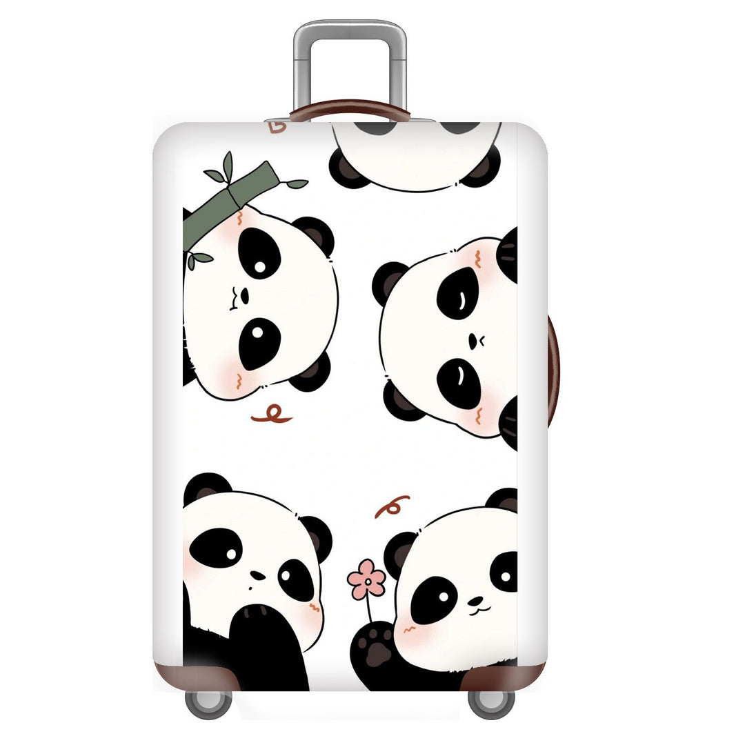 Unisex non-elastic suitcase cover for hard shell trolley with cute panda design, stretch protective cover with handle and wheel openings Bowlift