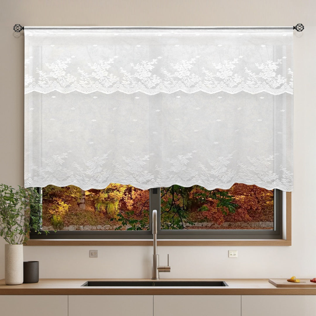 Elegant Embroidered Sheer Window Curtain
