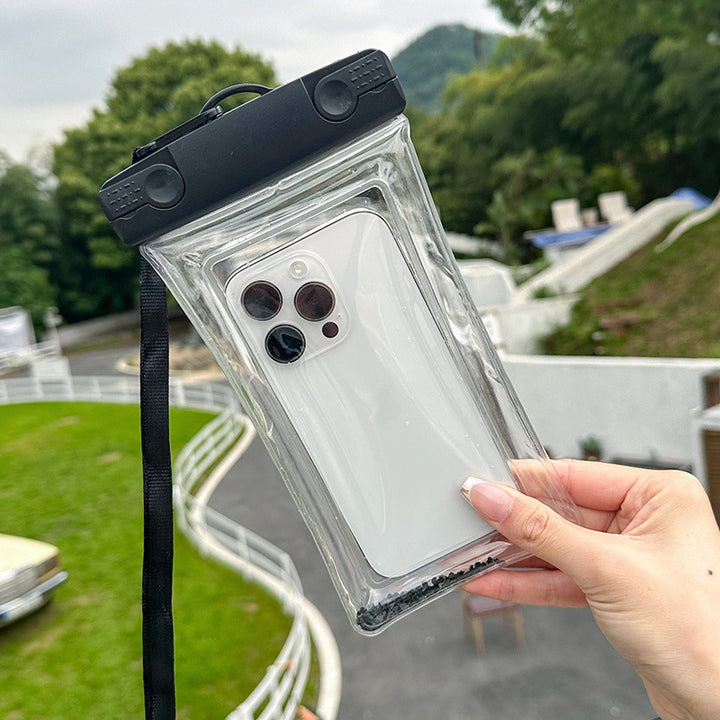 Waterproof phone pouch with adjustable lanyard and transparent touch-sensitive sleeve Bowlift