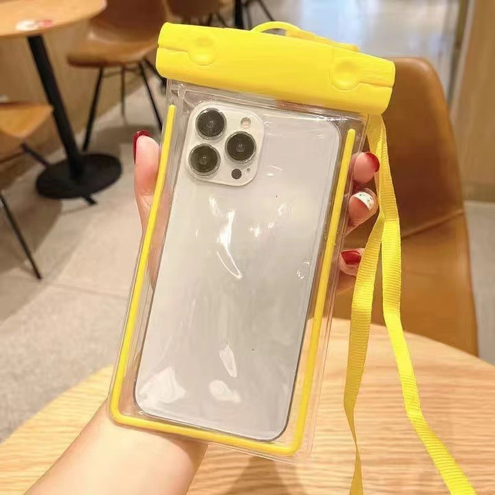 Waterproof phone pouch with adjustable lanyard and transparent touch-sensitive sleeve Bowlift