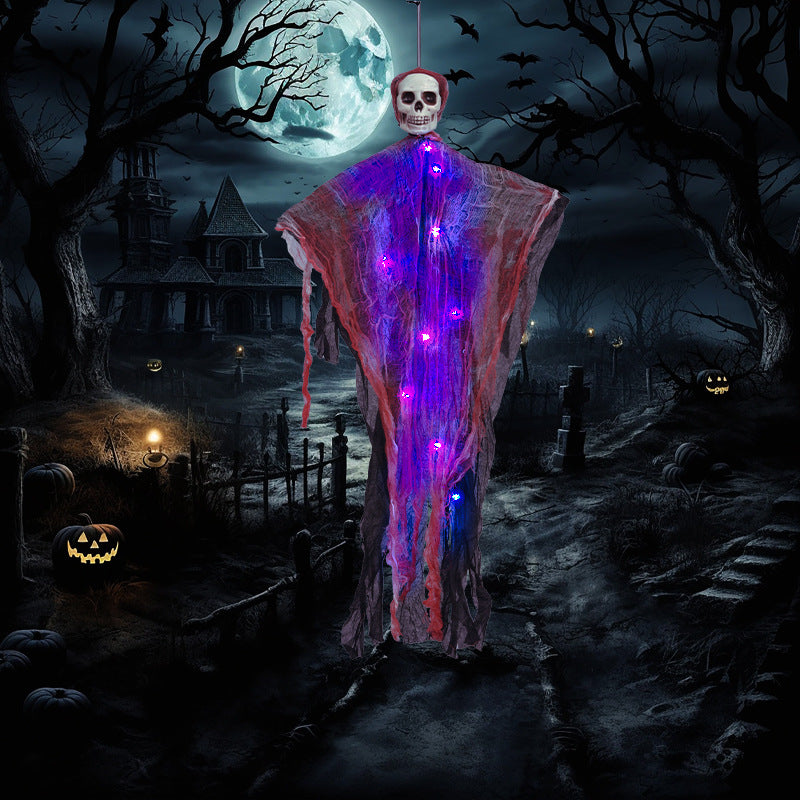 Creepy Hanging Ghost Decoration with LED Lights Bowlift