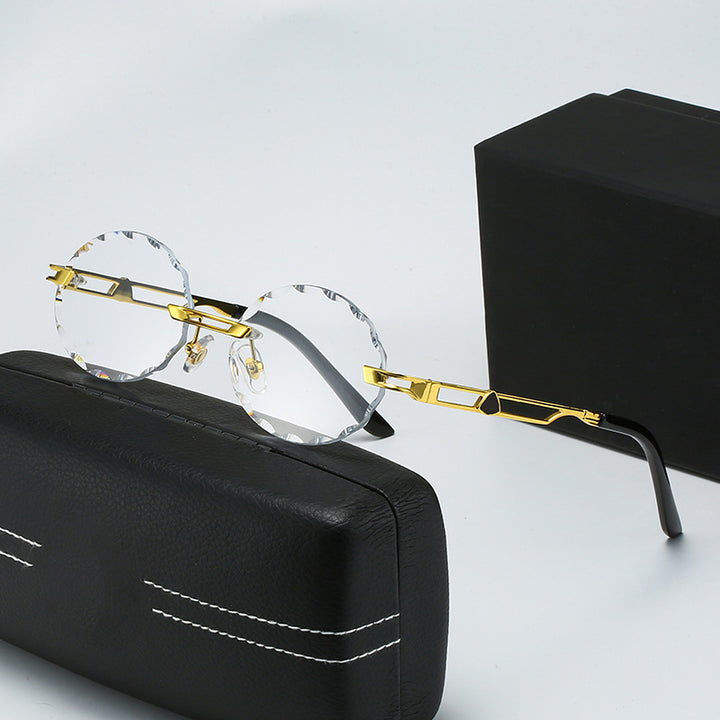 Ladies round sunglasses with unique wave design and high-quality metal frame Bowlift