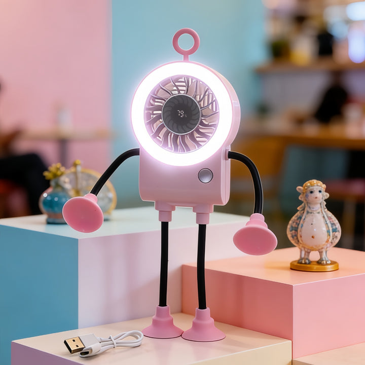 Ladies creative table fan with LED light and ergonomic design Bowlift
