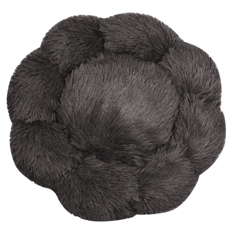 Flower-Shaped Plush Dog Bed