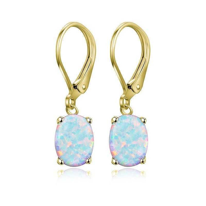 Opal-Embellished Dangle Earrings Bowlift