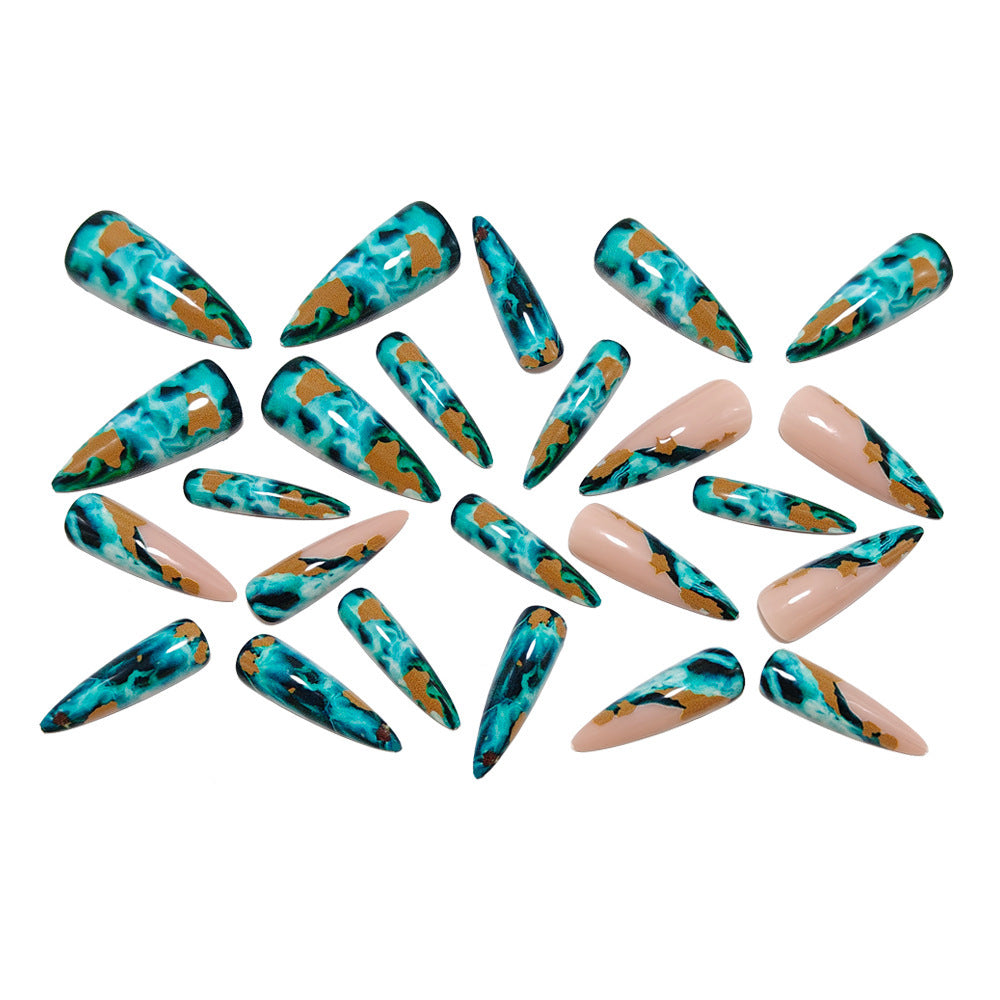 Luxury marble design artificial nails Bowlift