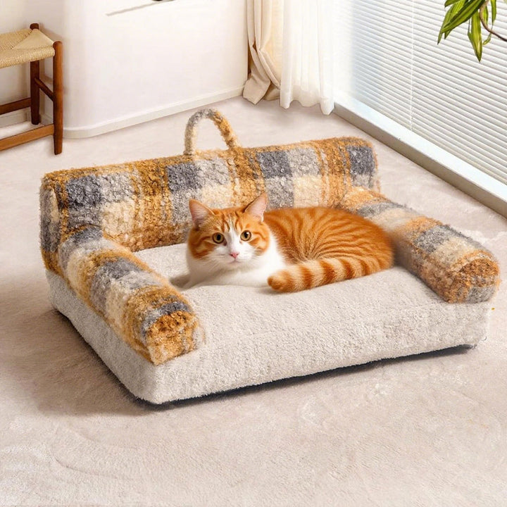 Cozy Plaid Dog Bed