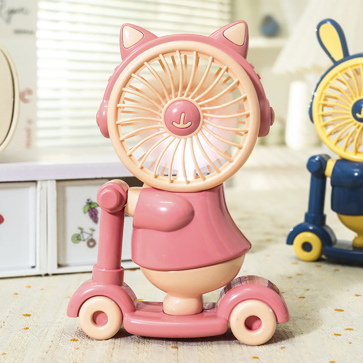 Ladies portable hand fan with cute animal design Bowlift