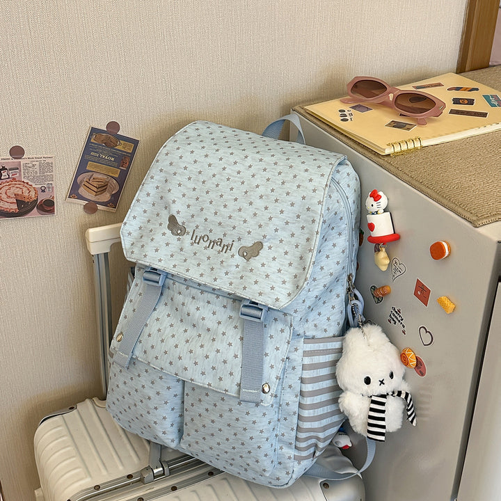 Charming Star-Embellished Casual Backpack Bowlift