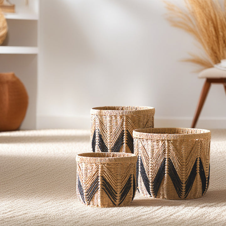 Handcrafted Natural Fiber Storage Basket Bowlift