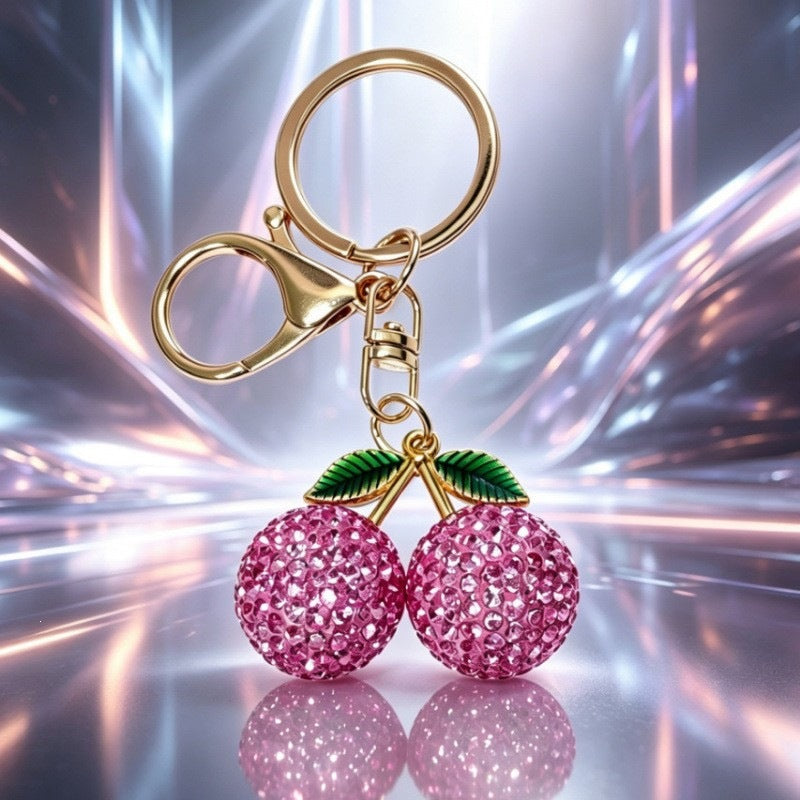 Glamorous keychain with sparkling cherries Bowlift
