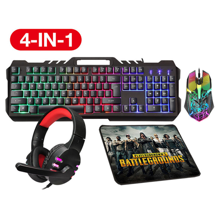 Gaming Accessory Set with RGB Keyboard, Precision Mouse, Headset, and Mouse Pad Bowlift