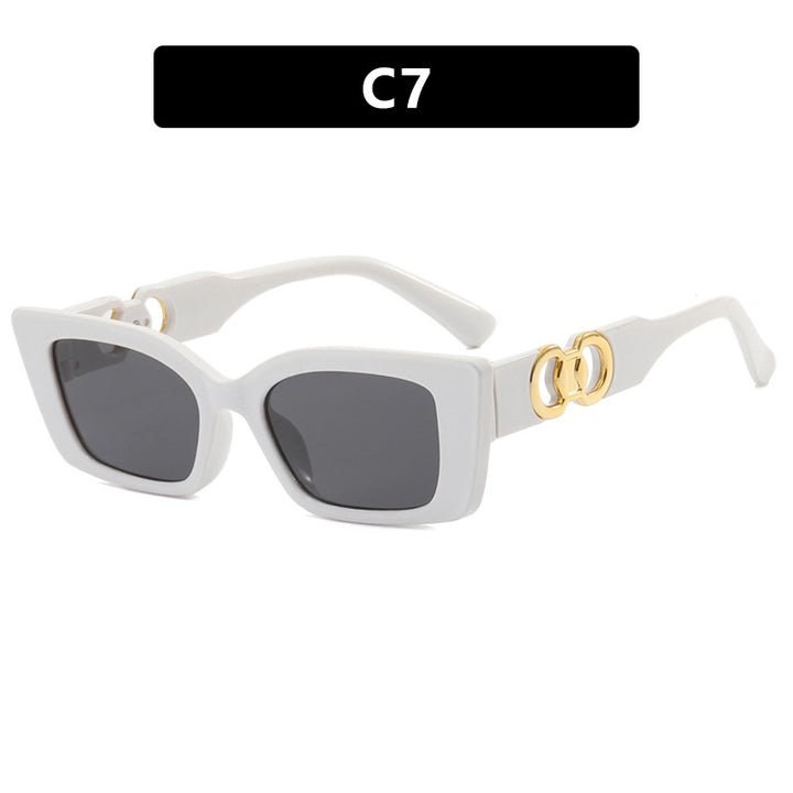 Women's fashionable square sunglasses with golden embellishments Bowlift