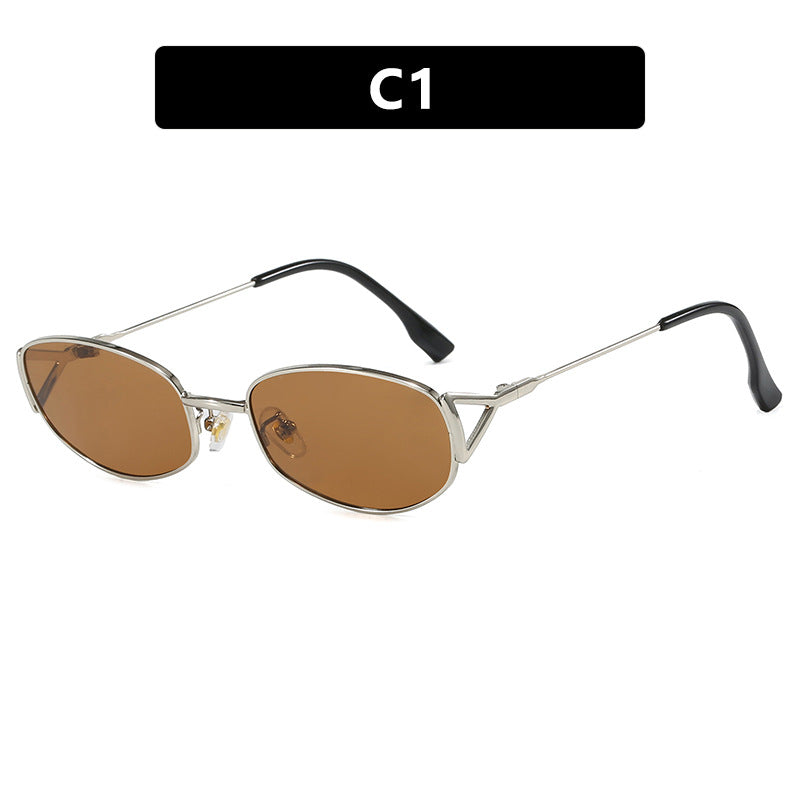 Women's fashionable sunglasses in an elegant oval design with high-quality metal frame Bowlift