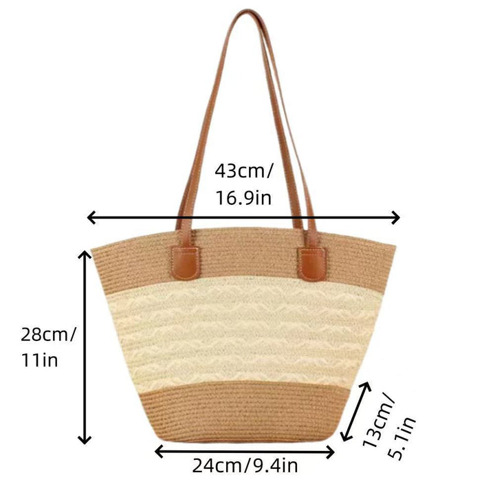 Elegant Bast Shopping Bag with Artistic Wave Pattern Bowlift