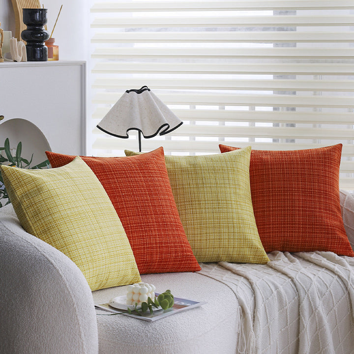 Square decorative cushion cover with woven cross texture and heavy chenille quality Bowlift
