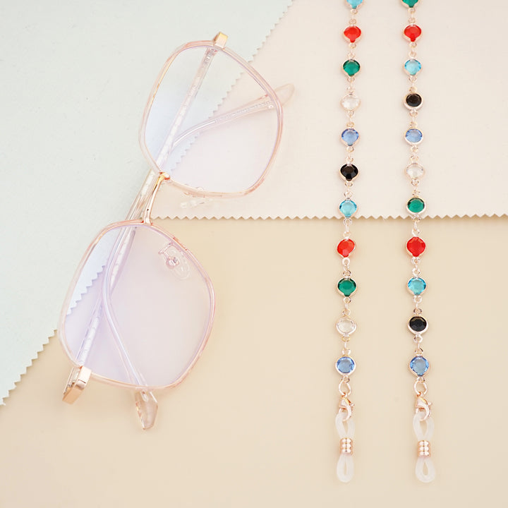 Gemstone-Accented Eyewear Chain Bowlift