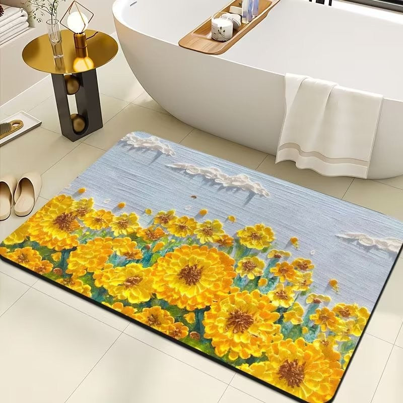 Floral Print Area Rug Bowlift
