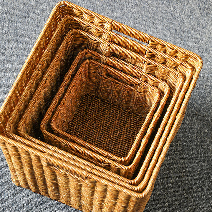 Handwoven Rustic Storage Cube Bowlift