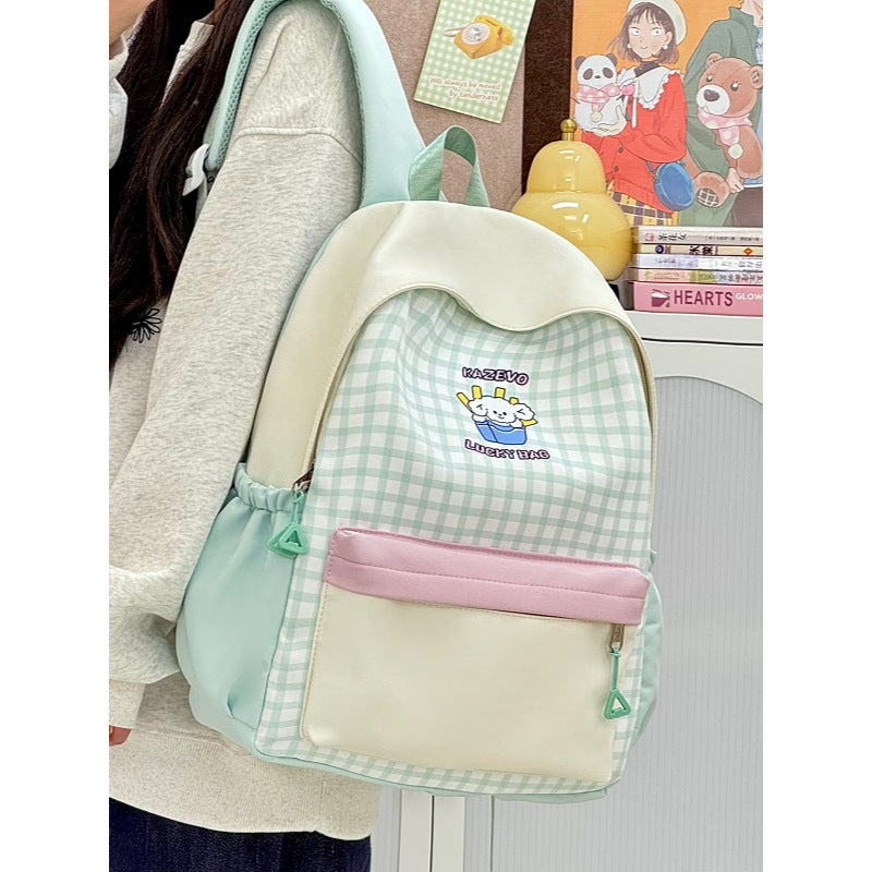 Casual Checkered Backpack Bowlift