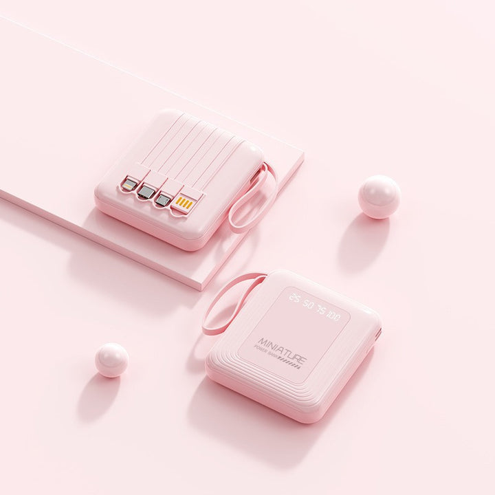 Slim Powerbank with Integrated Cables Bowlift