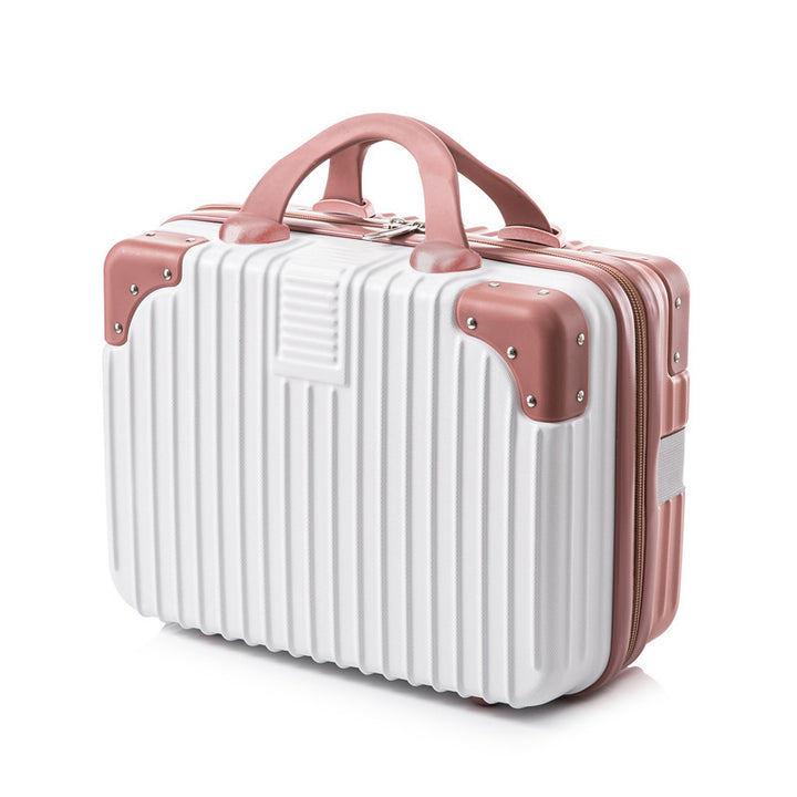 hard-shell cosmetic travel case with double top handles and reinforced corner protectors Bowlift