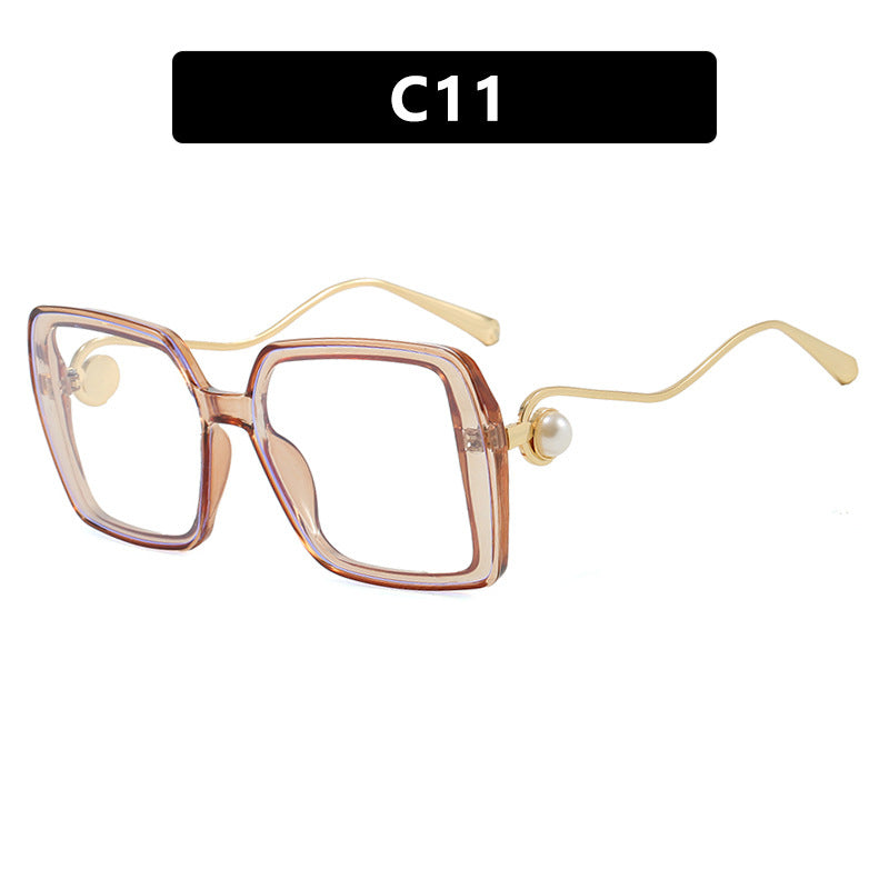 Women's fashionable square glasses with elegant metal frame and unique accents Bowlift