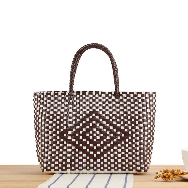Braided Tote Bag Made of Robust Material with Structured Design Bowlift