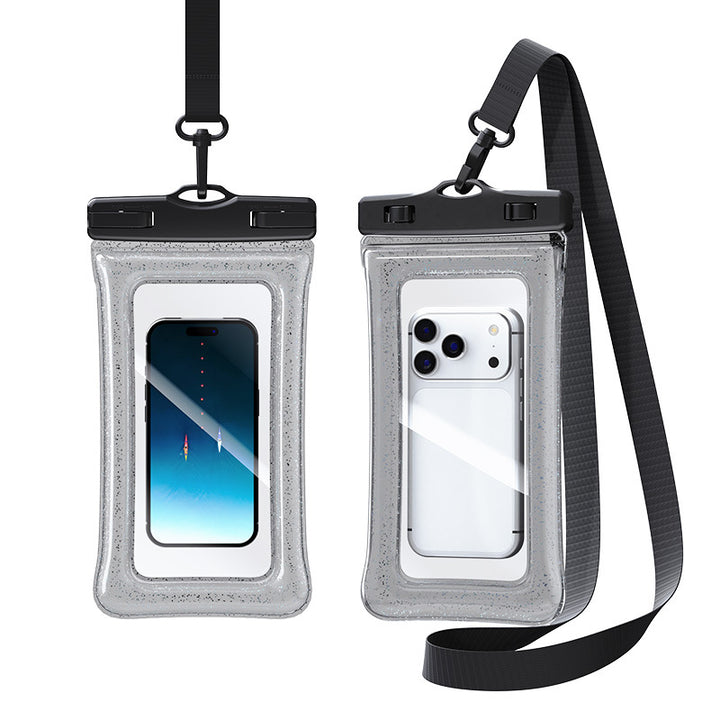 Waterproof transparent touch-sensitive phone pouch with adjustable lanyard secure locking Bowlift