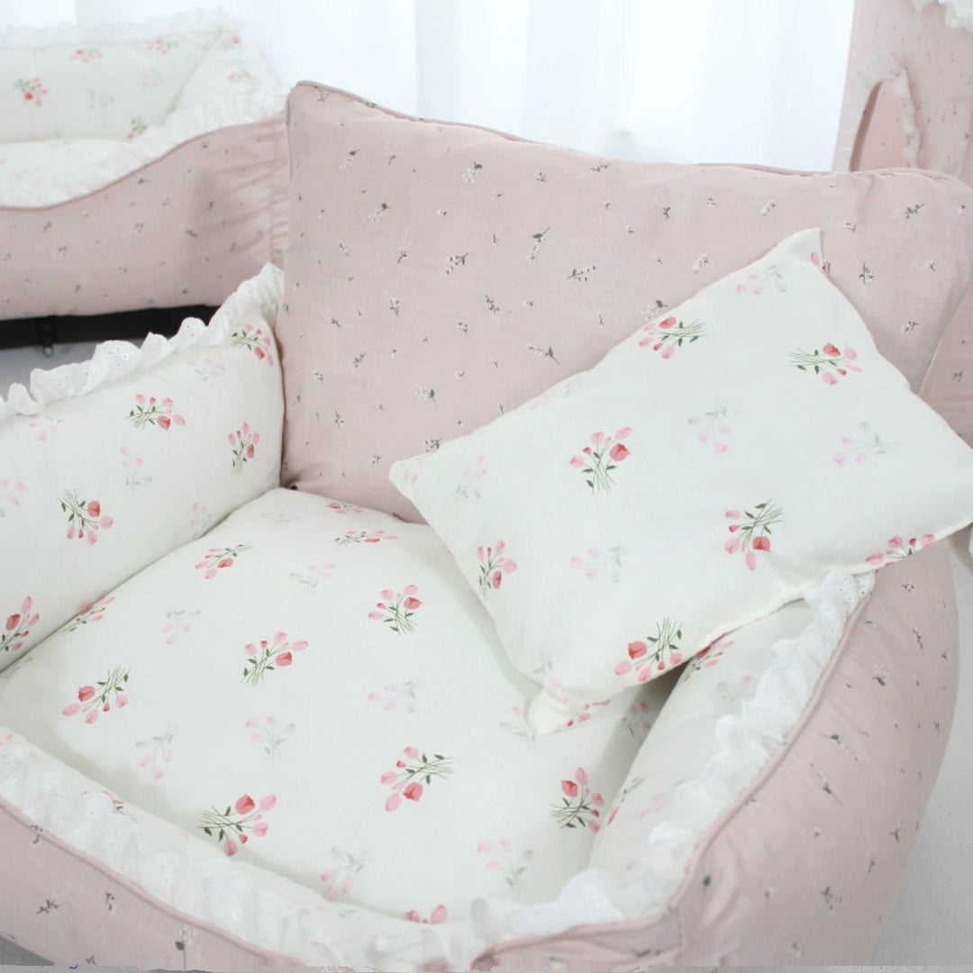 Floral Patterned Dog Bed