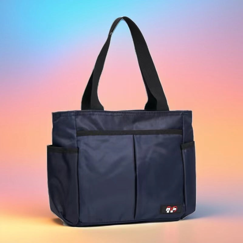 Stylish Striped Multi-Pocket Tote Bag Bowlift