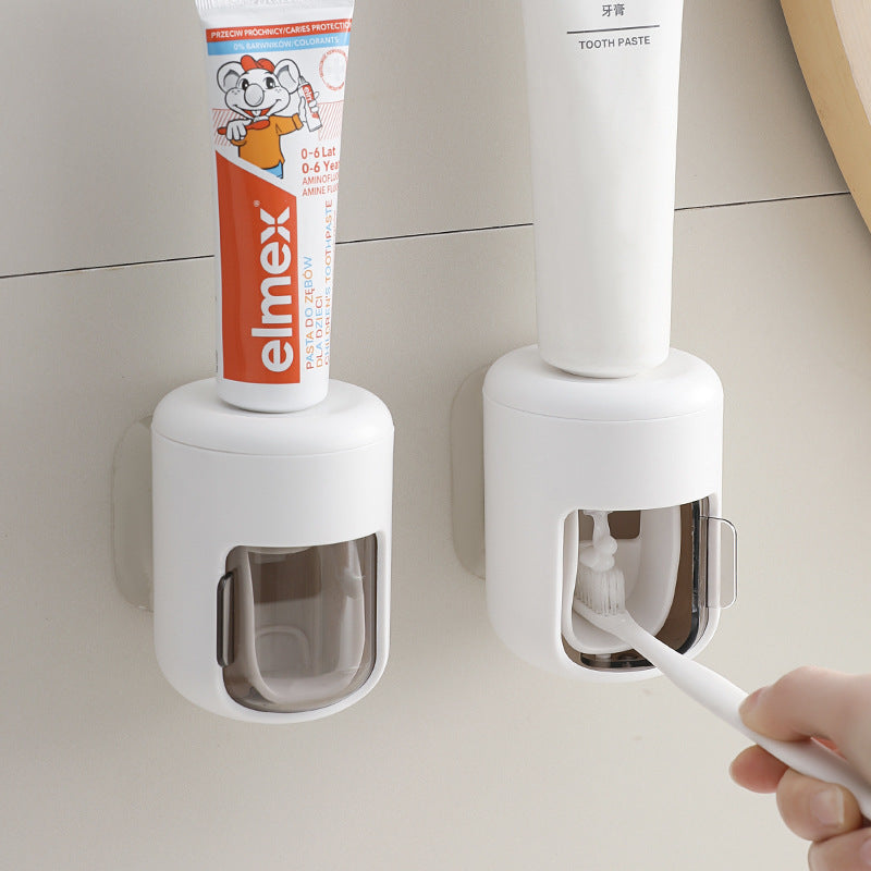 Wall-Mounted Automatic Toothpaste Dispenser with Hygienic Toothbrush Holder Bowlift