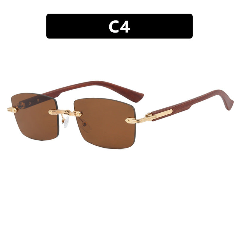 Women square sunglasses with wooden frame and gradient lenses Bowlift