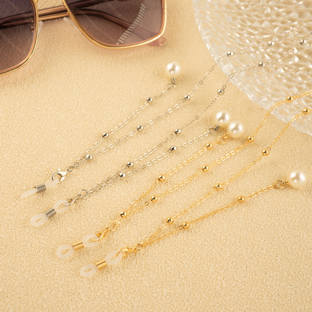 Elegant Pearl-Accent Eyewear Chain Bowlift