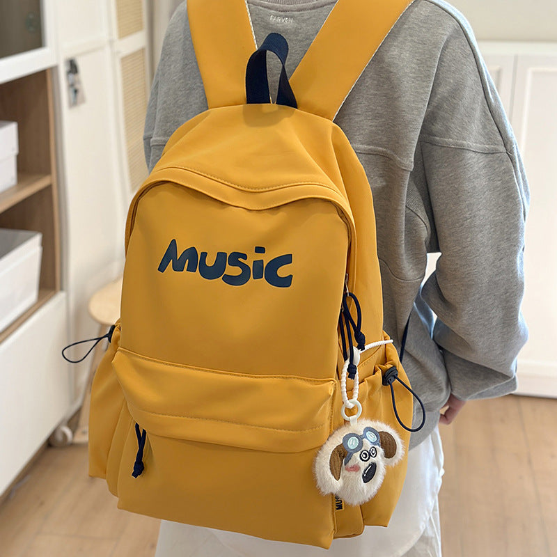 Casual Music-Themed Backpack Bowlift