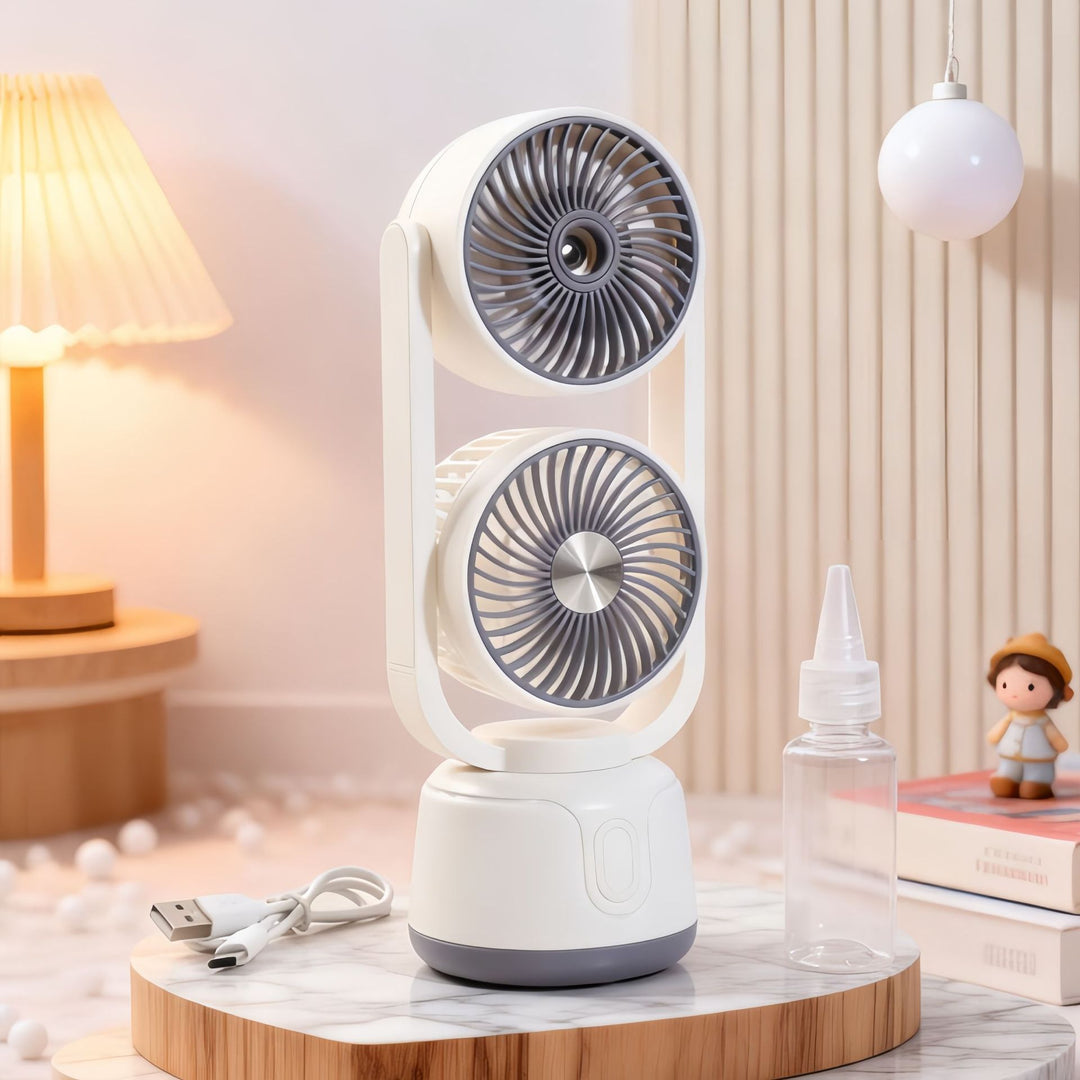 Women's Portable Dual Fan with Spray Function Bowlift