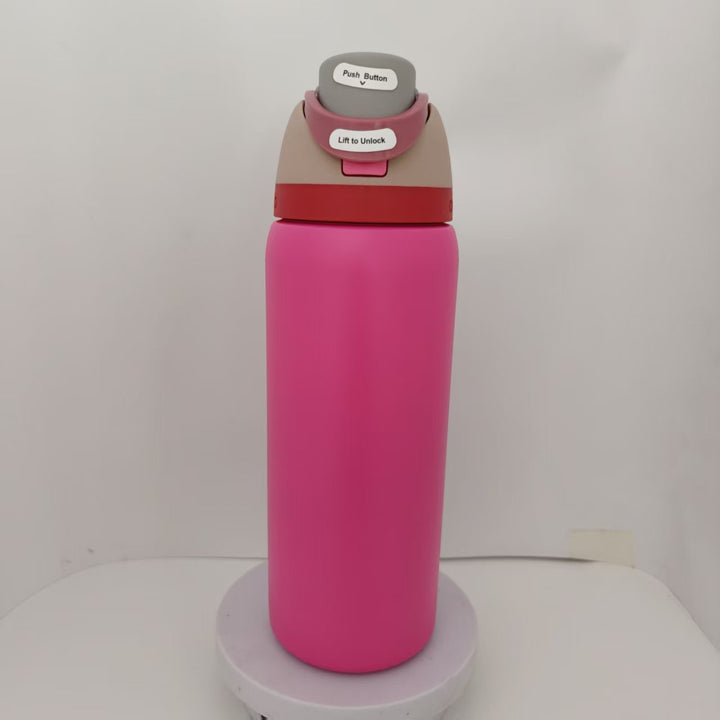 Double-Wall Vacuum Insulated Stainless Steel Travel Bottle With Flip Straw Leakproof Lid And Character Print