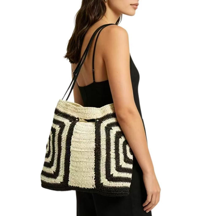 Handbag with Modern Geometric Design Bowlift