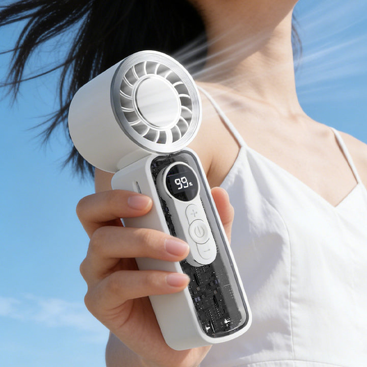 Unisex Portable USB Fan with LED Display Bowlift