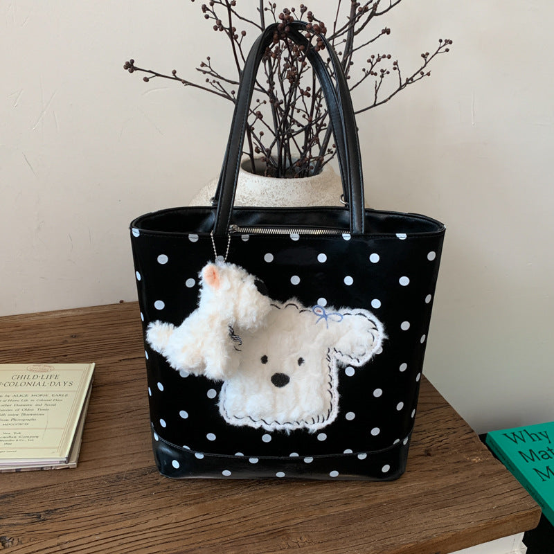 Plush shoulder bag with playful dog motif Bowlift