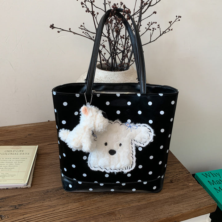 Plush shoulder bag with playful dog motif Bowlift