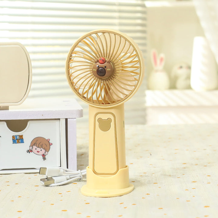 Women's Portable Mini Fan in Charming Bear Design Bowlift